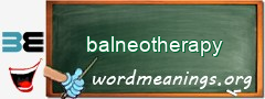 WordMeaning blackboard for balneotherapy